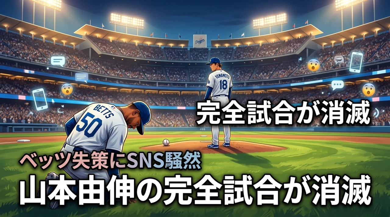 ベッツのエラーで山本由伸の完全試合消滅?痛恨の失策にSNS騒然!