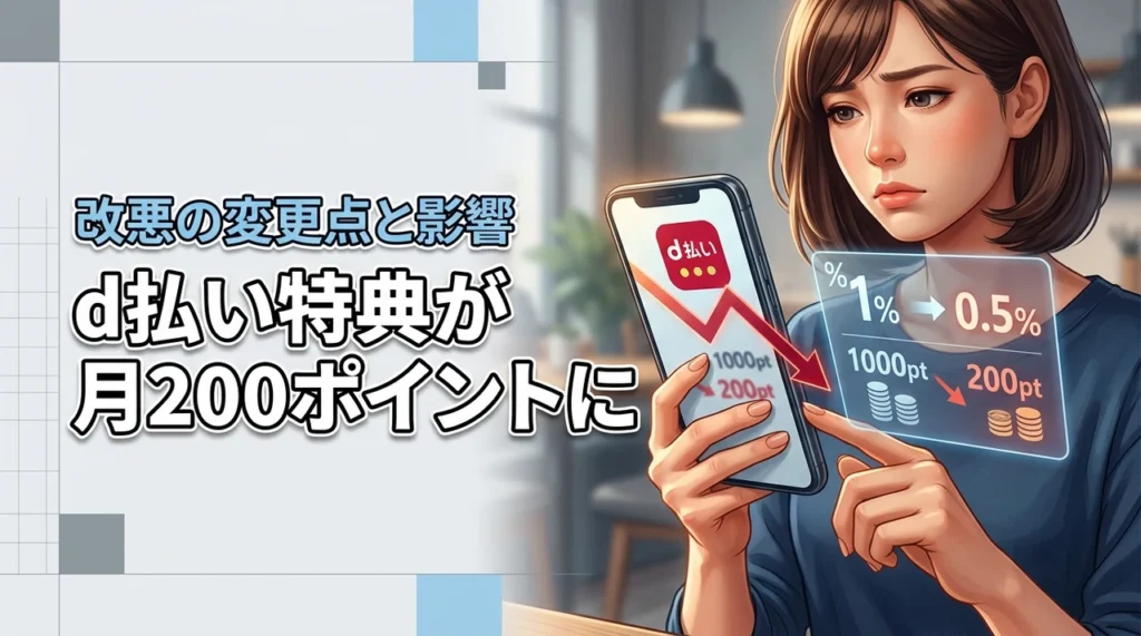 d払い特典が改悪で月200ポイントに！変更内容と影響をわかりやすく解説