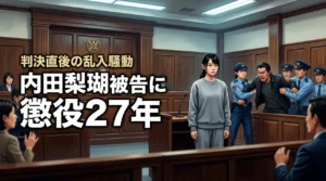 内田梨瑚被告の判決で男乱入!懲役27年と廷内騒動の詳細